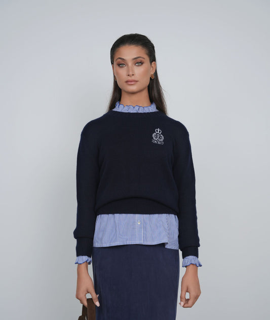 POINT RUFFLE BLOUSE