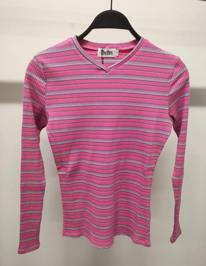 RHYTHM V-NECK STRIPED TEE
