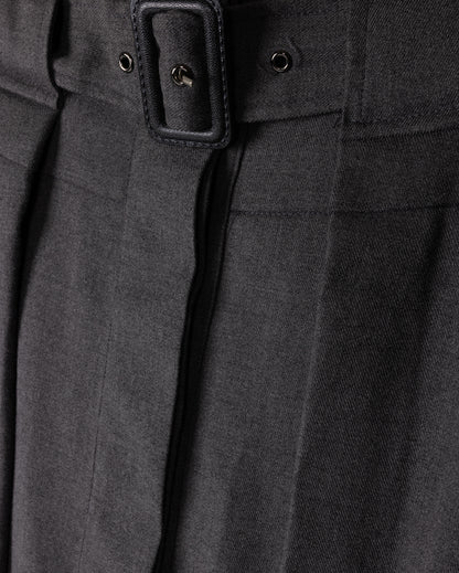 WIDE BELT WOOL SKIRT