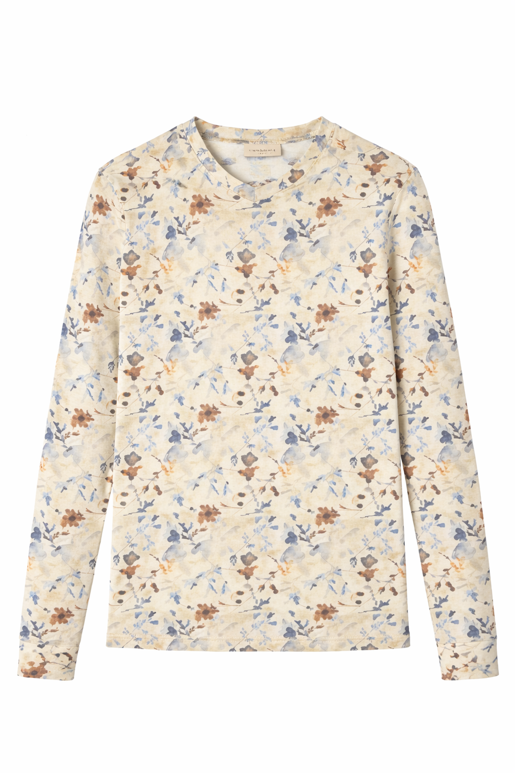 PRINTED IVORY/DENIM TEE