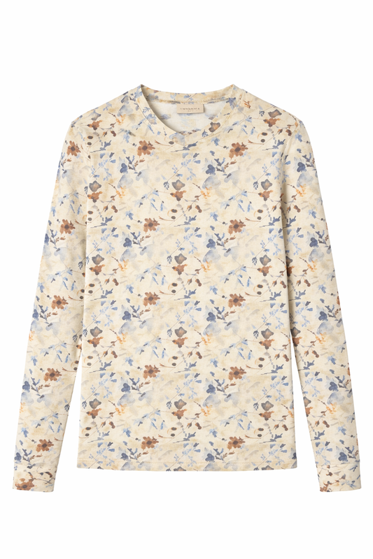 PRINTED IVORY/DENIM TEE