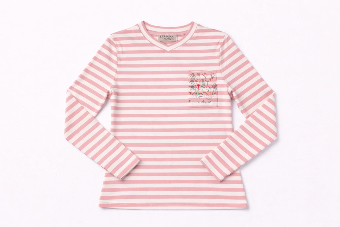 PINK STRIPED POCKET TEE
