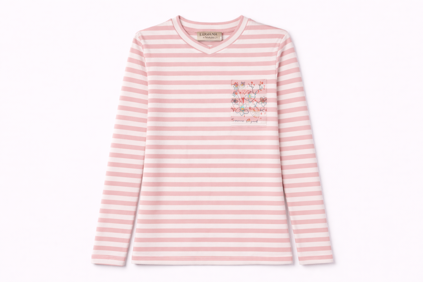 PINK STRIPED POCKET TEE
