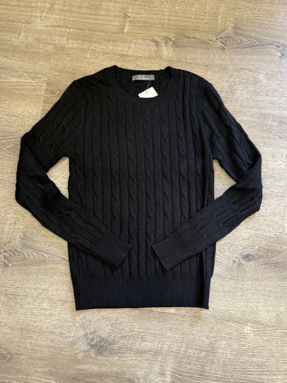 WIDE CABLE KNIT SEMINARY SWEATER