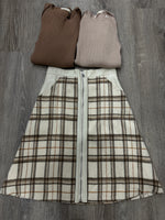 Load image into Gallery viewer, PLAID LEATHER SKIRT
