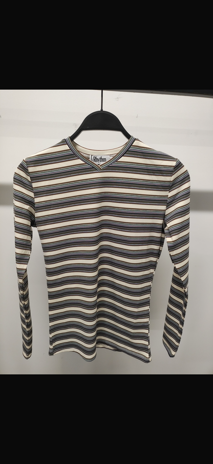 RHYTHM V-NECK STRIPED TEE