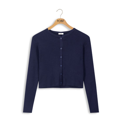 POINT KNIT CROPPED CARDIGAN