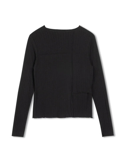 POINT LETTUCE EDGE RIBBED TEE