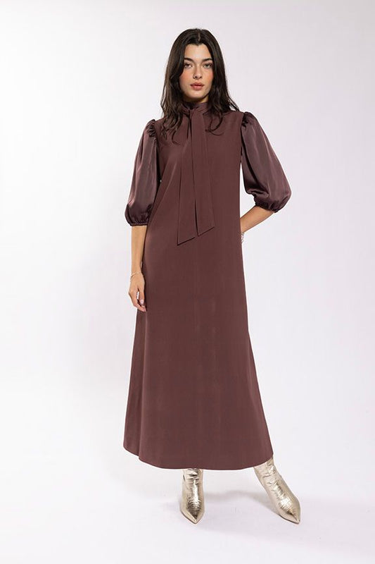 SATIN COMBO DRESS