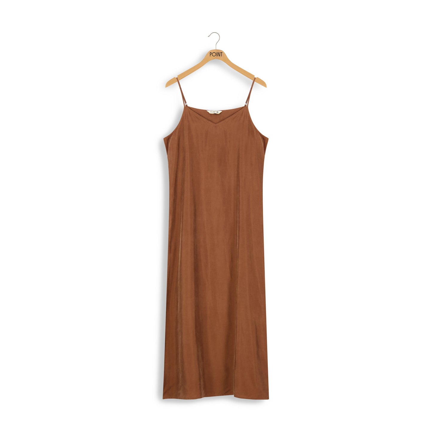 POINT BRUSHED A-LINE SLIP DRESS SOLIDS