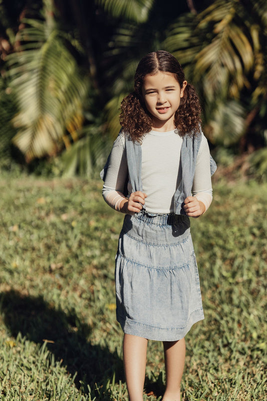 ACID WASH DENIM SKIRT