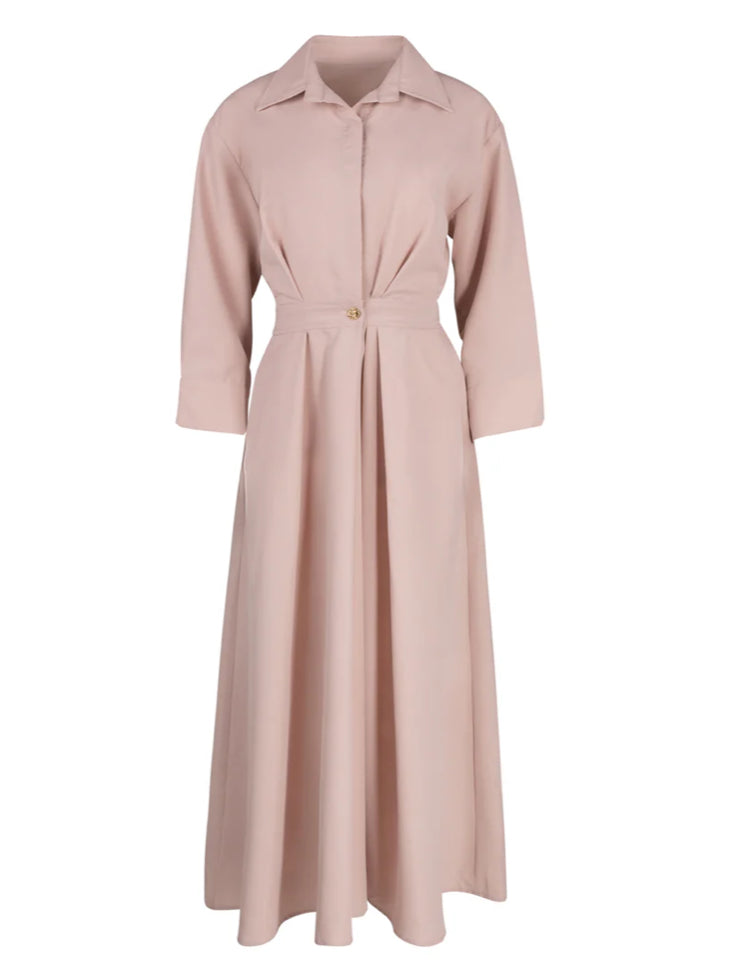 BUTTON WAISTED MAXI DRESS