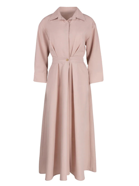 BUTTON WAISTED MAXI DRESS
