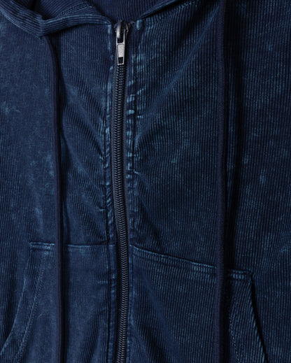 MINERAL WASH RIBBED SWAETSHIRT
