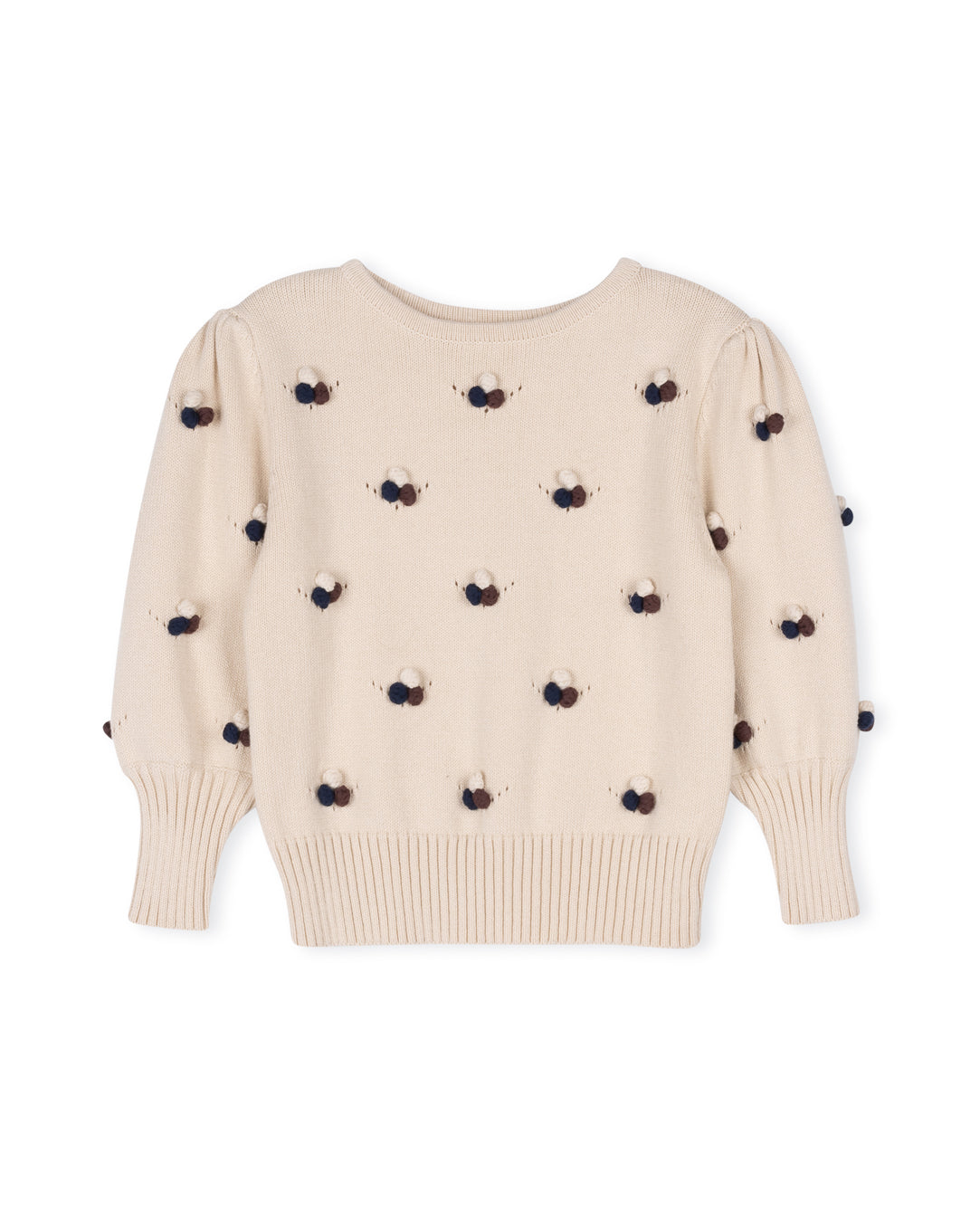 CLUSTER POM POMS KNIT SWEATER