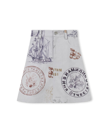 ROMY STAMP PRINTED SKIRT