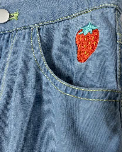 TATE STRAWBERRY DENIM SET