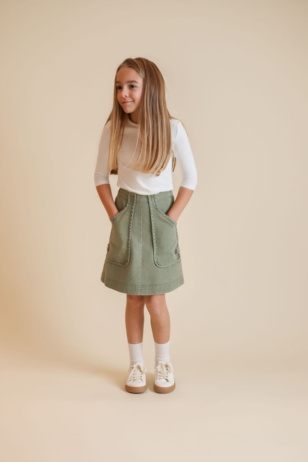 DENIM POCKET DETAIL SKIRT