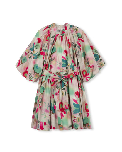 CURVED BOTTOM TIERED DRESS