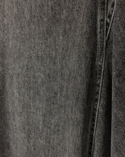 DENIM STICH STICH MAXI SKIRT - BLACK DENIM