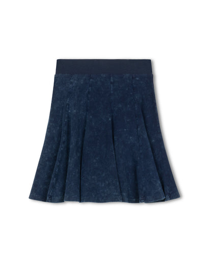 ELASTIC WAIST PANEL KNEE SKIRT