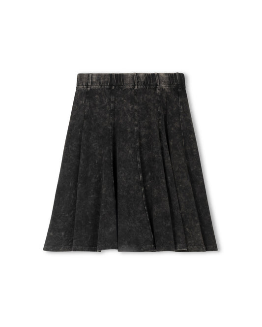 ELASTIC WAIST PANEL KNEE SKIRT