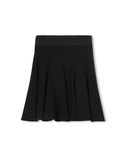 ELASTIC WAIST PANEL KNEE SKIRT