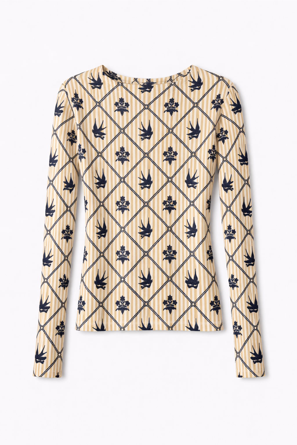 POINT PRINTED JERSEY CREW