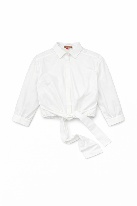 COTTON PARACHUTE WRAP BLOUSE