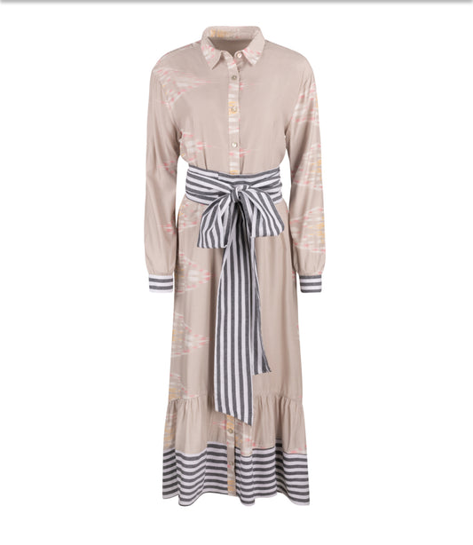 WRAP BELT BUTTON DOWN DRESS