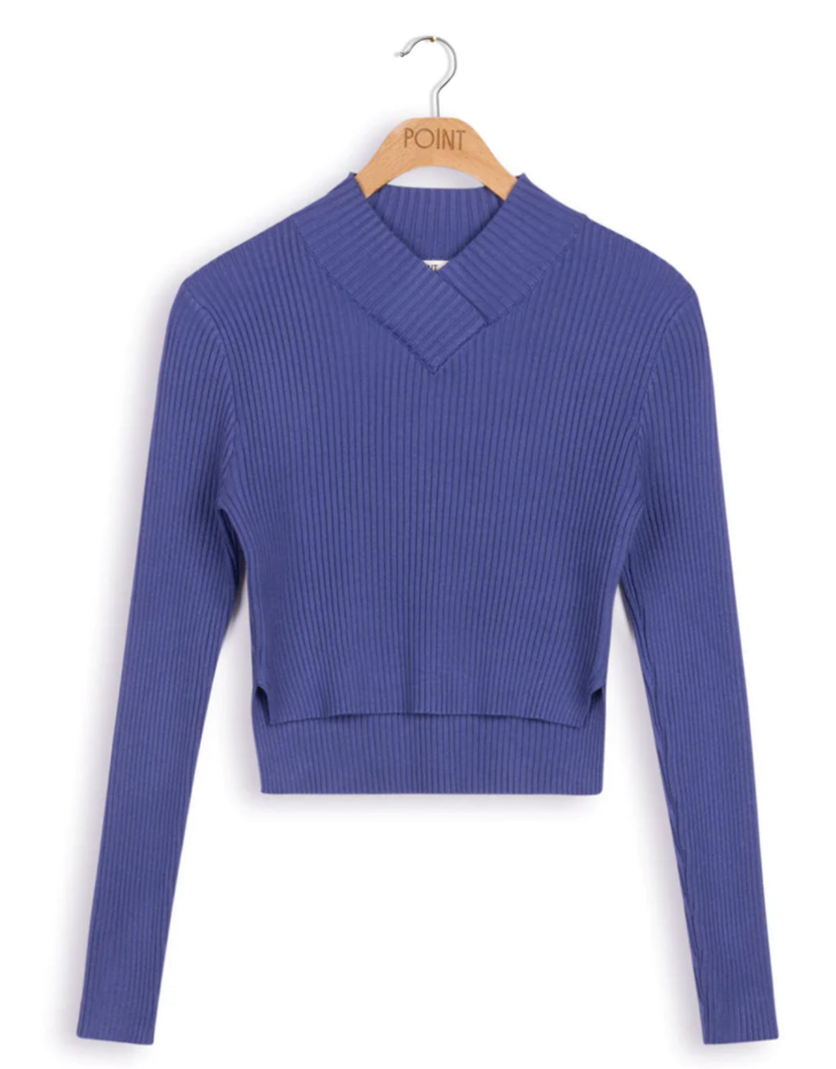 POINT V-NECK CROPPED SWEATER