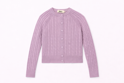 CROPPED CABLE KNIT CARDIGAN