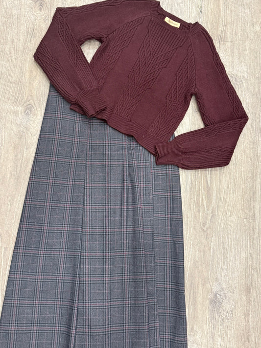 BURGUNDY BLOOM PLAID