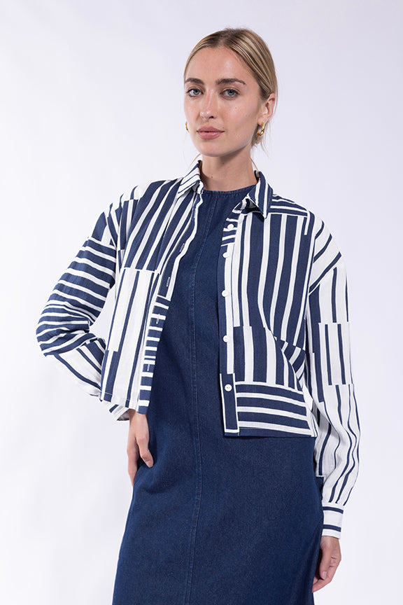 ABSTRACT STRIPED BUTTONDOWN