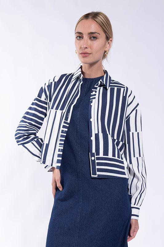 ABSTRACT STRIPED BUTTONDOWN