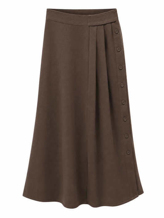 WOOL SIDE PLEATED SKIRT