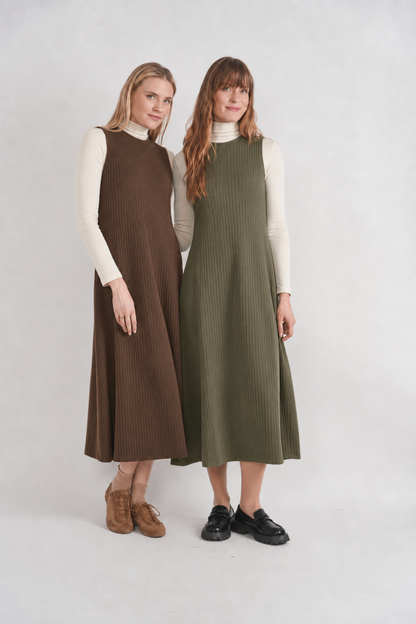 RIBBLED MIDI SWEATSHIRT JUMPER