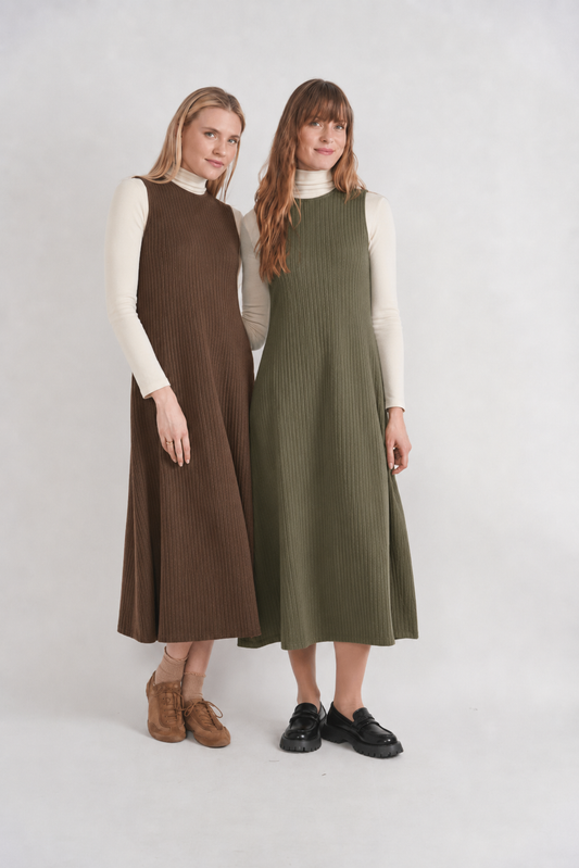 RIBBLED MIDI SWEATSHIRT JUMPER