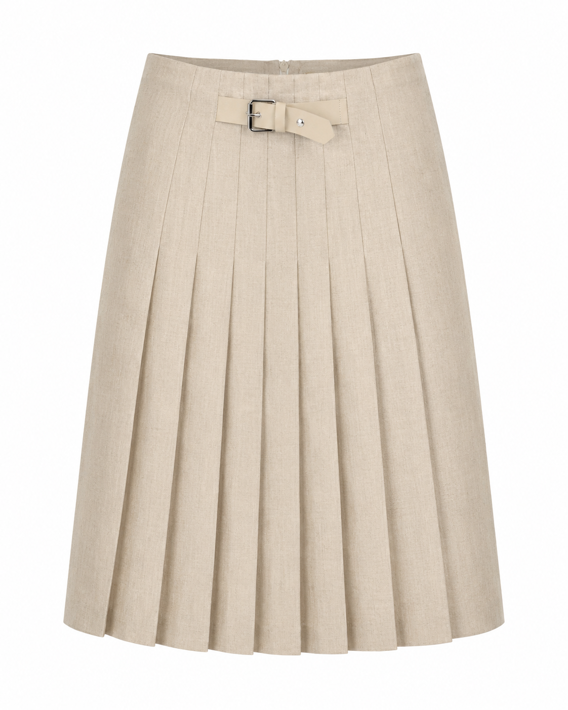SIDE PLEAT WOOL SKIRT