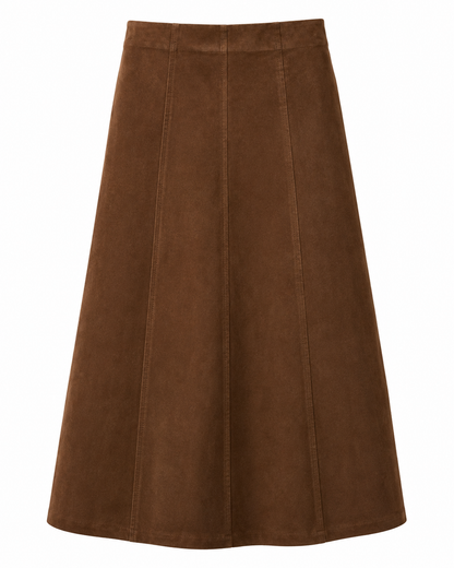 CORDUROY PANEL MIDI SKIRT