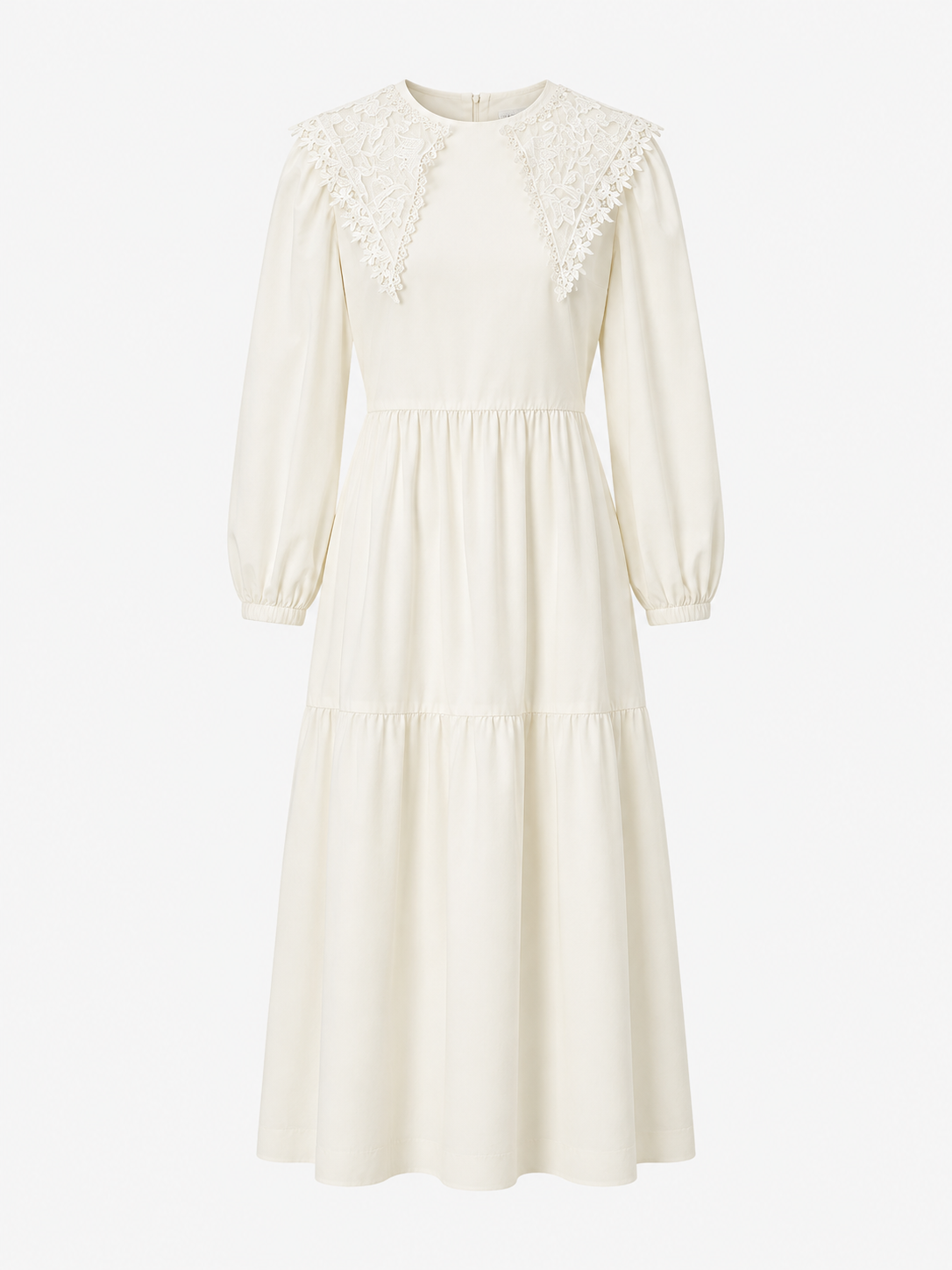 Lace Collared Tiered Dress