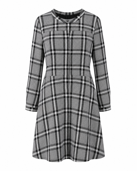 B&W Plaid Checkered Dress
