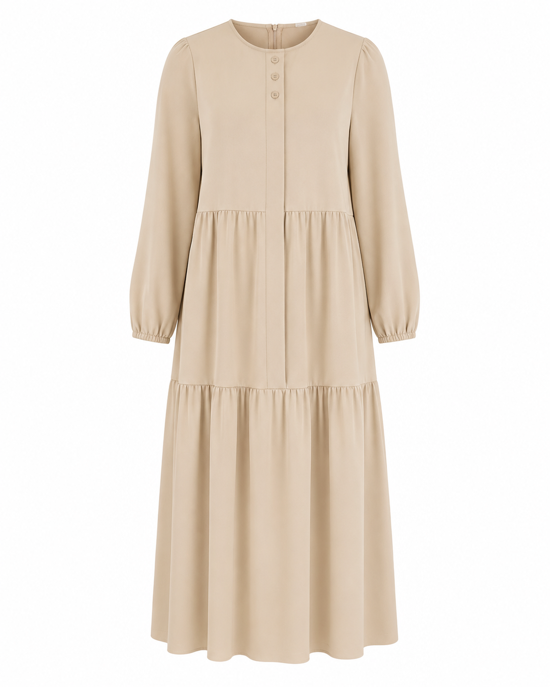 Beige Tiered Dress