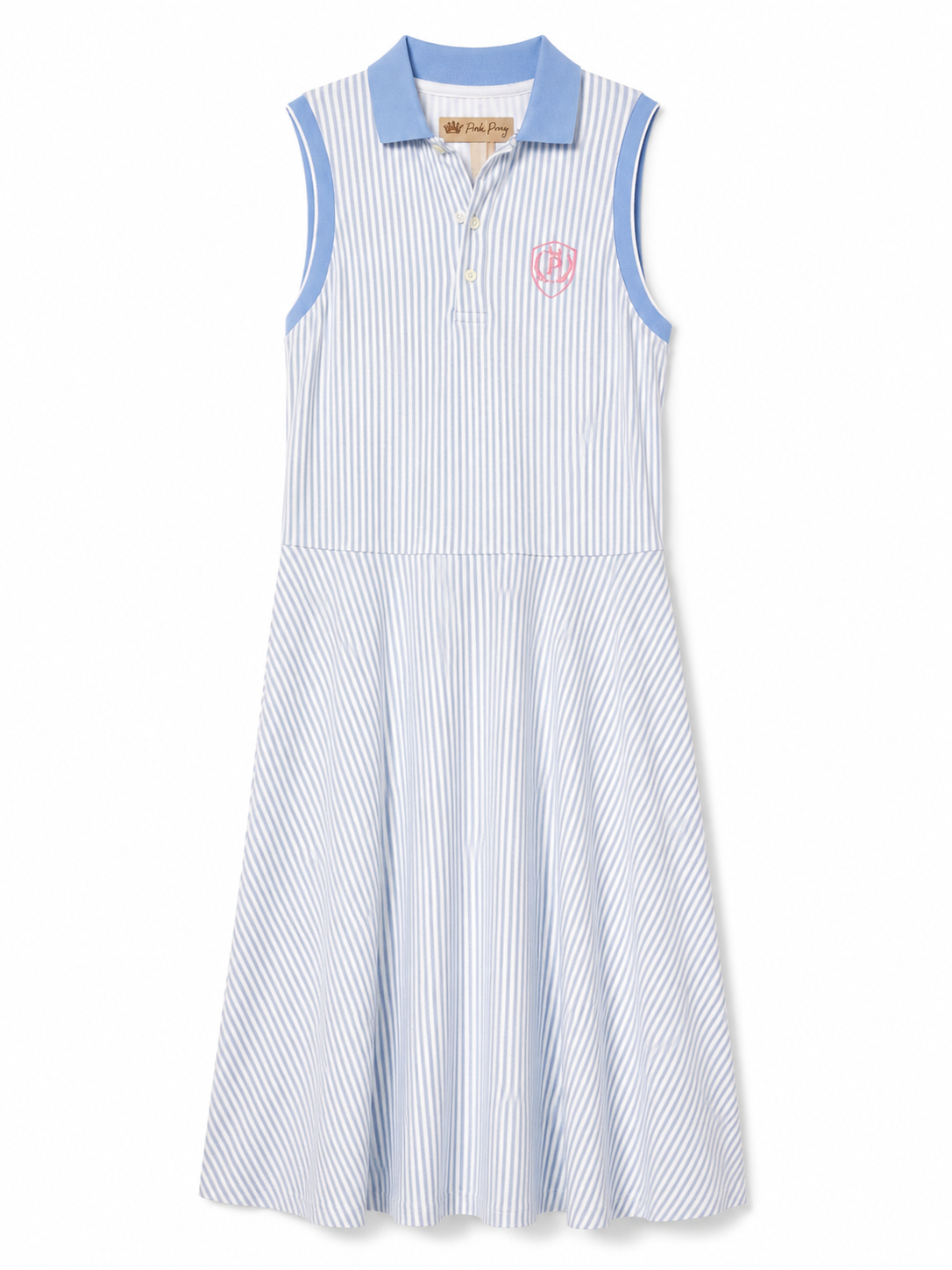 EMBLEM PINSTRIPE DRESS