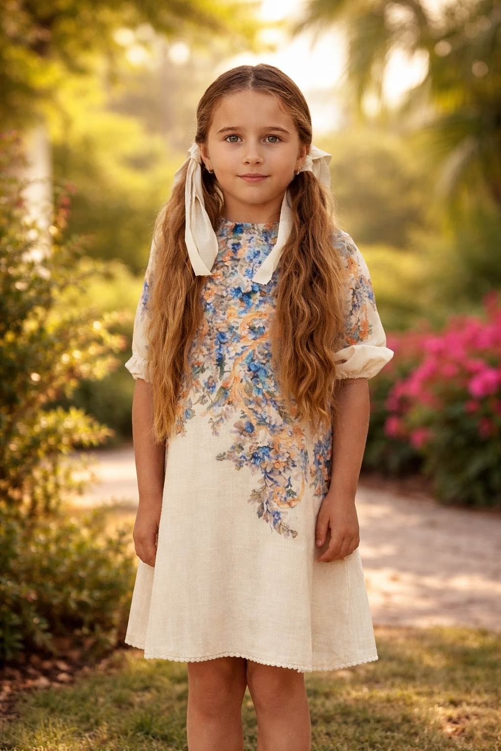 BORDER FLORAL DRESS