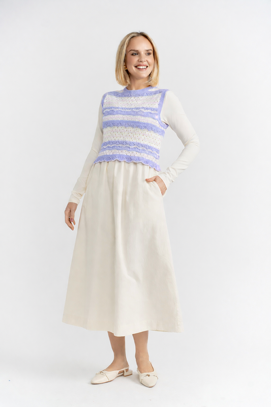 POINTELLE STRIPED VEST
