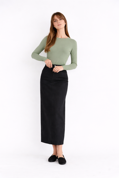 STRETCH LONG STRAIGHT SKIRT