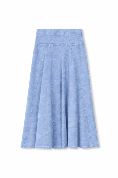 MINERAL WASH OPEN PANEL MIDI SKIRT