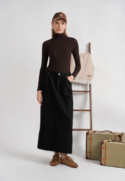 SUEDO MAXI FLY FRONT ULLA SKIRT