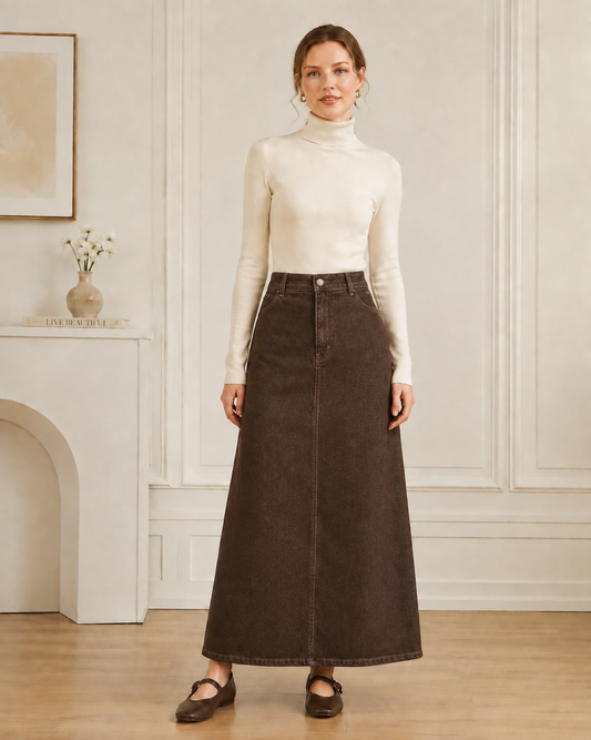 TWILL A-LINE SKIRT